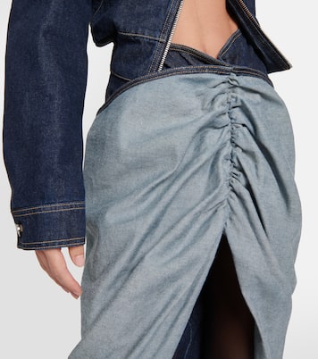 Falda larga en denim drapeada | Alaïa