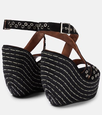 Embellished suede wedge sandals | Alaïa