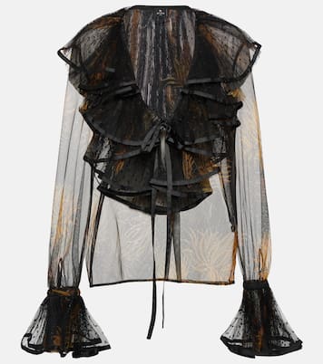 Ruffle-trimmed printed blouse | Etro