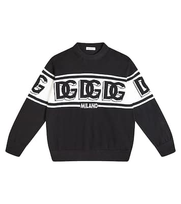 Jersey DG en intarsia de lana virgen | Dolce&Gabbana Kids