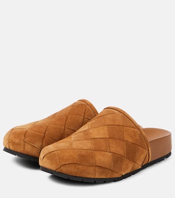 Reggie Intrecciato suede mules | Bottega Veneta