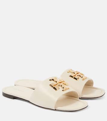 Pantoletten Eleanor T Monogram aus Leder | Tory Burch