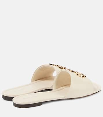 Pantoletten Eleanor T Monogram aus Leder | Tory Burch