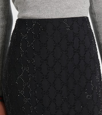 Jupe midi GG en tulle à cristaux | Gucci