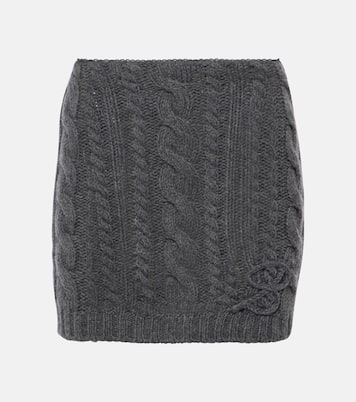 Minigonna in lana e cashmere a trecce | Blumarine