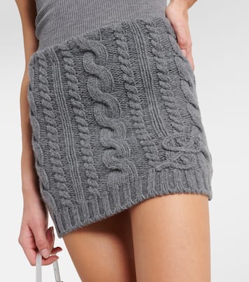 Minigonna in lana e cashmere a trecce | Blumarine