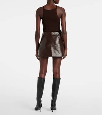 Minifalda de mezcla de algodón revestida | Courrèges