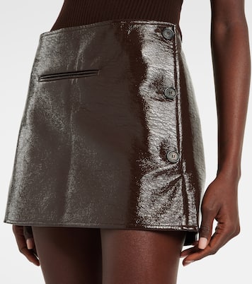 Minifalda de mezcla de algodón revestida | Courrèges