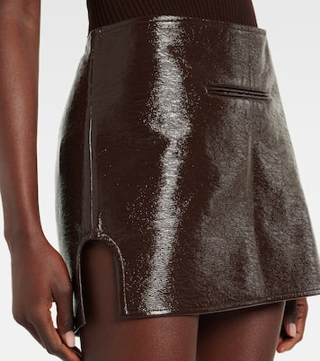 Minifalda de mezcla de algodón revestida | Courrèges