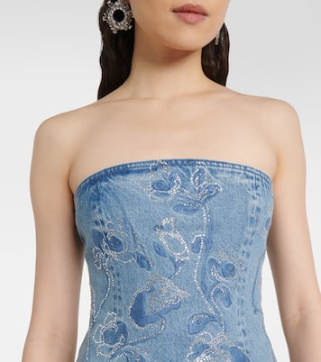 Top de denim con cristales | Rotate