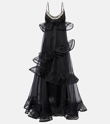 Robe longue Crush en soie à ornements | Zimmermann