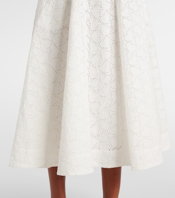 Gonna midi Crush Embroidered in lino | Zimmermann
