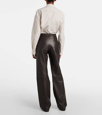 Pantaloni regular Selviese in pelle | The Row