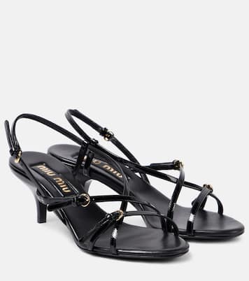 Sandales 55 en cuir verni | Miu Miu