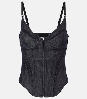 Top aus Denim mit Mesh | Mugler