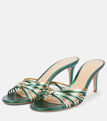Pantoletten Vyna 70 aus Metallic-Leder | Gianvito Rossi