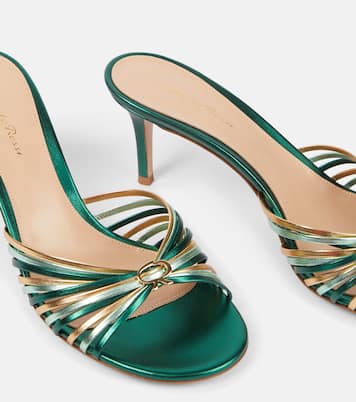 Pantoletten Vyna 70 aus Metallic-Leder | Gianvito Rossi