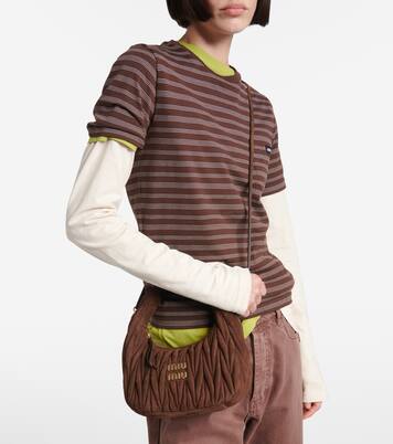 Wander Small matelassé suede tote bag | Miu Miu