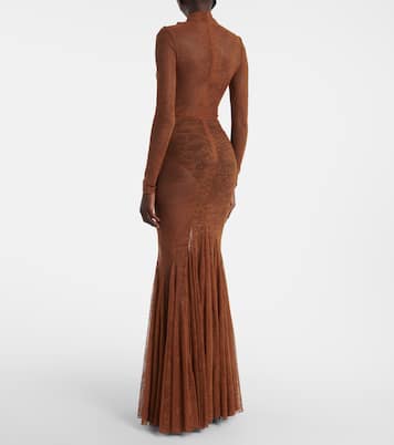 Vestido de fiesta de encaje transparente | David Koma