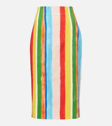 Gonna a tubino in misto cotone a righe | Dolce&Gabbana