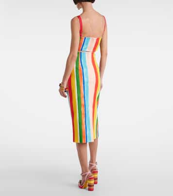 Gonna a tubino in misto cotone a righe | Dolce&Gabbana