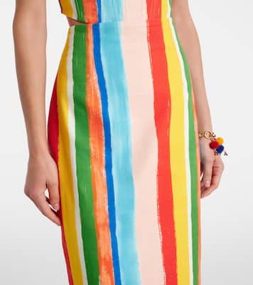 Gonna a tubino in misto cotone a righe | Dolce&Gabbana