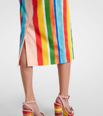 Gonna a tubino in misto cotone a righe | Dolce&Gabbana