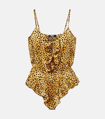 Body de satén de seda estampado | Versace