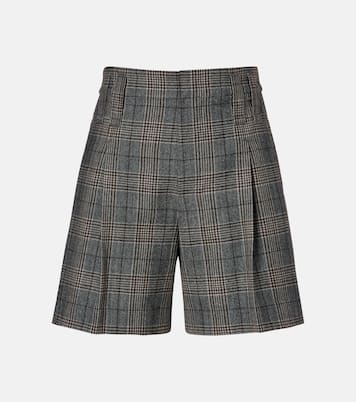 Checked virgin wool shorts | Brunello Cucinelli