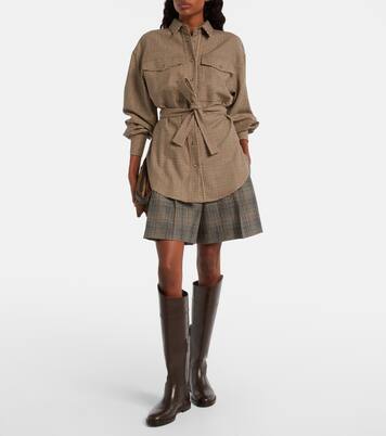 Checked virgin wool shorts | Brunello Cucinelli