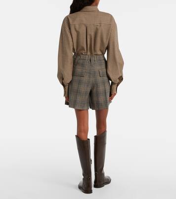 Checked virgin wool shorts | Brunello Cucinelli