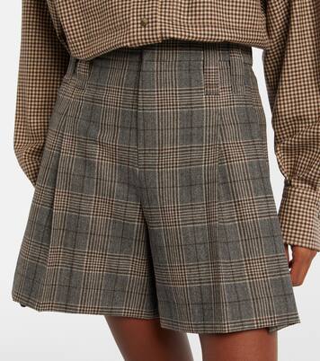 Checked virgin wool shorts | Brunello Cucinelli