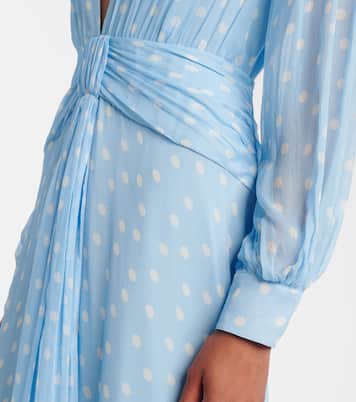 Meera polka-dot shirred gown | Rixo