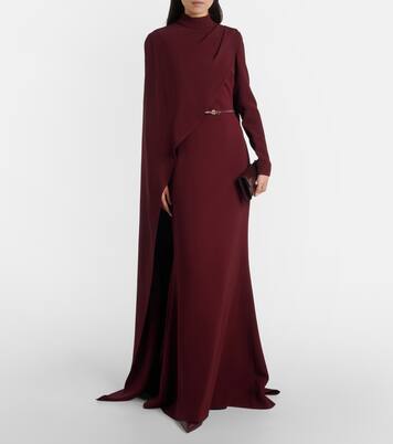 Cape-detail belted gown | Elie Saab