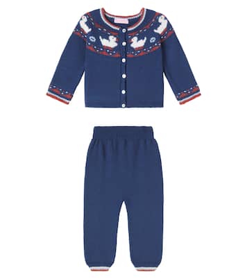 Baby Set Mavi aus Cardigan und Hose aus Wolle | La Coqueta