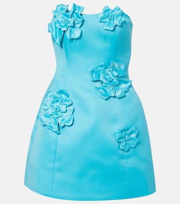 Rosario floral-appliqué bustier dress | Leo Lin