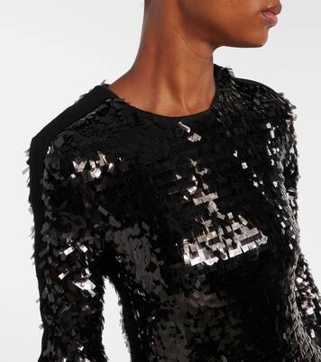 فستان ميدي من الجيرسيه مزين بالترتر Elleni | Sportmax
