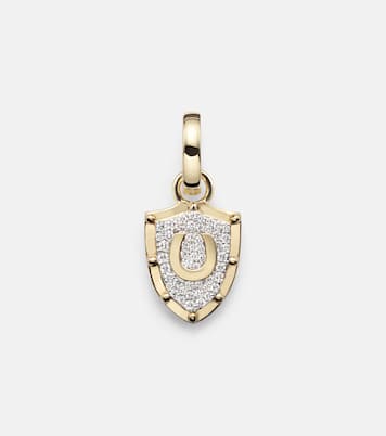 Protection Miniature Crest 18kt gold pendant with diamonds | FoundRae