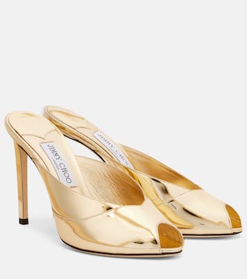 Brigitte 100 mirrored leather mules | Jimmy Choo