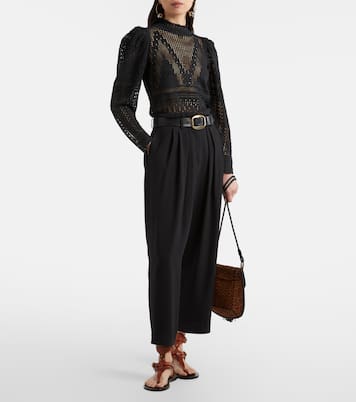 Janice high-rise crêpe wide-leg pants | Isabel Marant