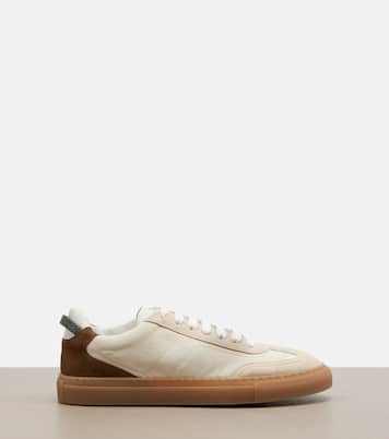 Monili suede-trimmed sneakers | Brunello Cucinelli