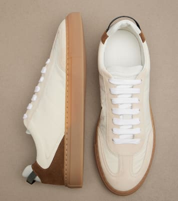 Monili suede-trimmed sneakers | Brunello Cucinelli