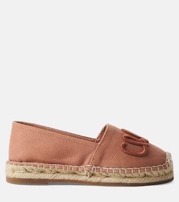 Logo leather-trimmed espadrilles | Chloé Kids