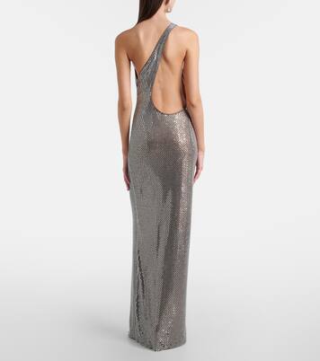 فستان سهرة بكتف واحد مع تزيين | Self-Portrait