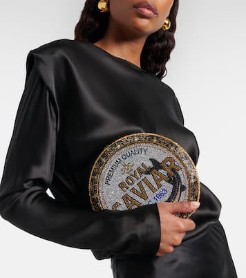 Clutch Royal Caviar mit Kristallen | Judith Leiber Couture