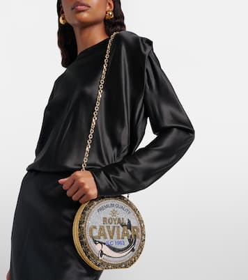 Clutch Royal Caviar mit Kristallen | Judith Leiber Couture