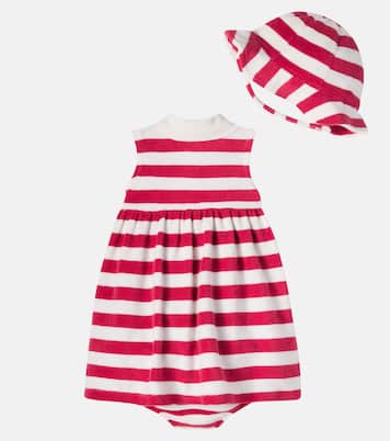 Baby cotton-blend dress, hat, and bloomers set | Polo Ralph Lauren Kids