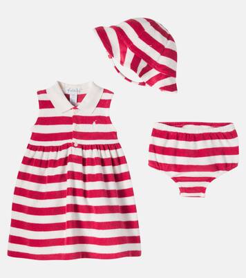 Baby cotton-blend dress, hat, and bloomers set | Polo Ralph Lauren Kids
