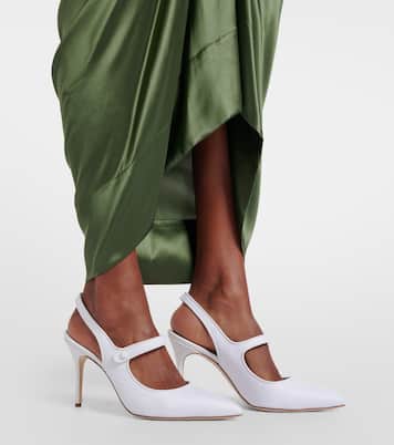 Camparisli 90 raffia slingback pumps | Manolo Blahnik