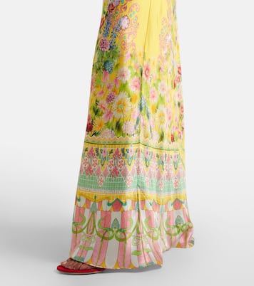 Maxikleid aus Seiden-Charmeuse mit Spitze | Camilla